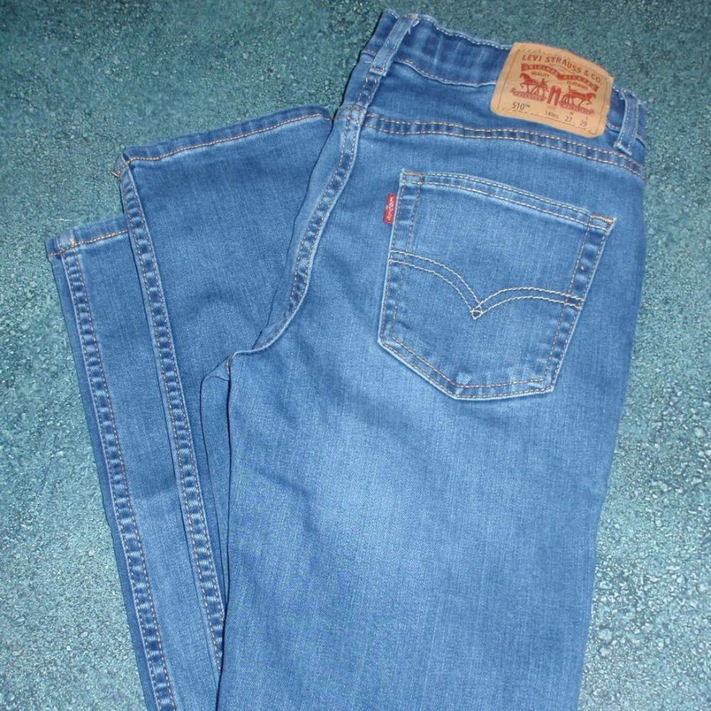 Levis 510 Jeans Youth 14 Regular 27x29 Blue Denim - FAST SHIPPING!